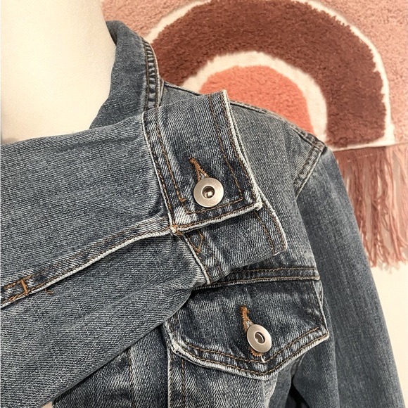 TOPMAN Denim Blue Jean Jacket Lined Size Small/XSmall VGUC - Picture 3 of 9